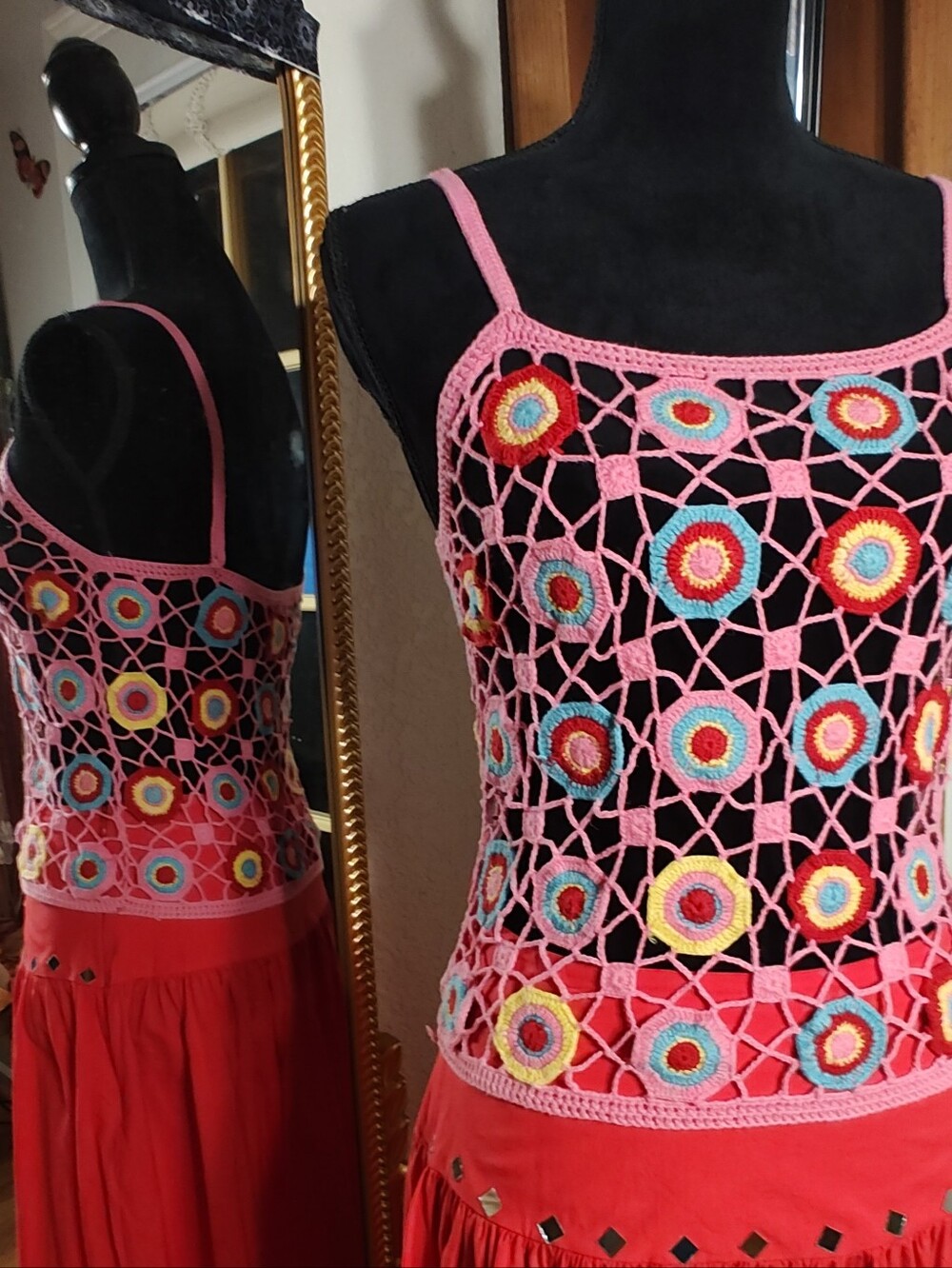 Vintage Crochet Floral Tank Top By YY